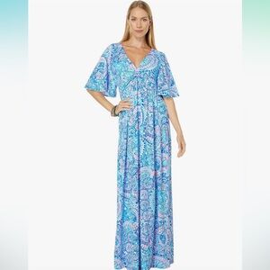 Blue Grotto Commotion in the Ocean Lilly Pulitzer Minka Maxi Dress